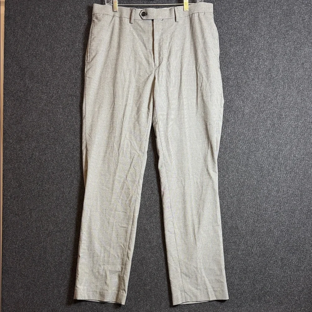 Ralph Ralph Lauren Mens Slim Fit Grey Houndstooth Stretch Trousers 34W x 32L